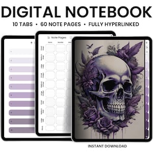 Digital Notebook, GoodNotes Notebook, Notebook with tabs, Portrait, Minimalist, Digital Journal, Notebook Journal, Student Notebook