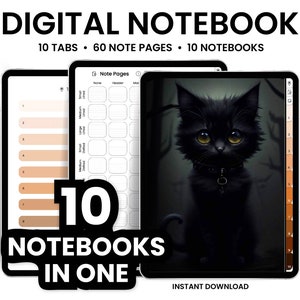 Digital Notebook, GoodNotes Notebook, Notebook with tabs, Portrait, Minimalist, Digital Journal, Notebook Journal, Student Notebook