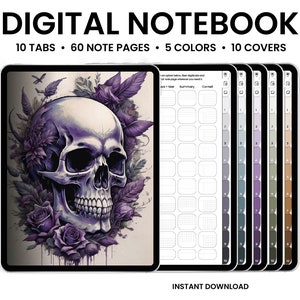 Digital Notebook, GoodNotes Notebook, Notebook with tabs, Portrait, Minimalist, Digital Journal, Notebook Journal, Student Notebook