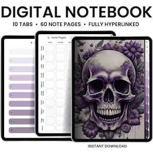 Digital Notebook, GoodNotes Notebook, Notebook with tabs, Portrait, Minimalist, Digital Journal, Notebook Journal, Student Notebook