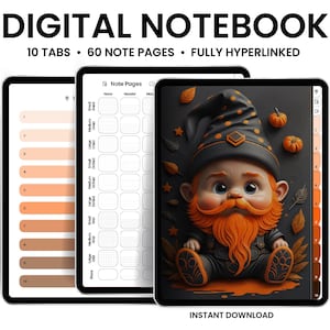 Digital Notebook, GoodNotes Notebook, Notebook with tabs, Portrait, Minimalist, Digital Journal, Notebook Journal, Student Notebook