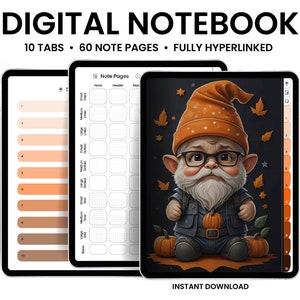 Digital Notebook, GoodNotes Notebook, Notebook with tabs, Portrait, Minimalist, Digital Journal, Notebook Journal, Student Notebook