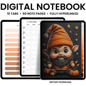 Digital Notebook, GoodNotes Notebook, Notebook with tabs, Portrait, Minimalist, Digital Journal, Notebook Journal, Student Notebook