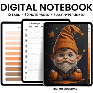 Digital Notebook, GoodNotes Notebook, Notebook with tabs, Portrait, Minimalist, Digital Journal, Notebook Journal, Student Notebook