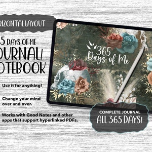 365 days reflection journal, mental health journal Goodnotes digital notebook, digital diary journal, iPad meditation journal, teenage girl