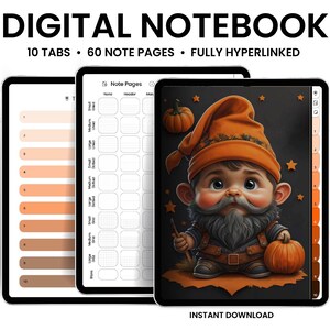 Digital Notebook, GoodNotes Notebook, Notebook with tabs, Portrait, Minimalist, Digital Journal, Notebook Journal, Student Notebook