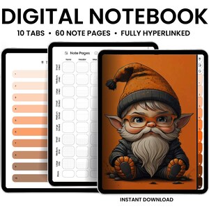 Digital Notebook, GoodNotes Notebook, Notebook with tabs, Portrait, Minimalist, Digital Journal, Notebook Journal, Student Notebook