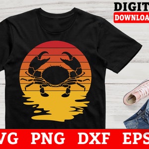 Retro Crab, pliki Svg Crab - plik cięcia Crab, pliki Svg Crab dla Cricut