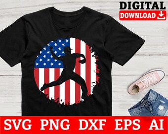 American Flag Baseball SVG: Patriotic USA Softball Design (Digital Download)