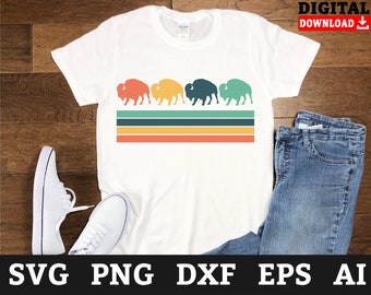 Retro Bison SVG Files: Buffalo Cricut Design (Digital Download)