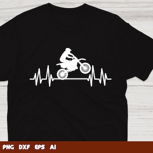 Motocross Svg Files - Heartbeat Motocross Svg, Svg Files For Cricut, Instant Download