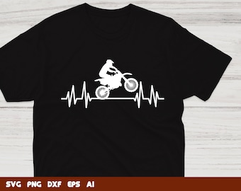 Fichiers SVG de motocross Heartbeat : prêt pour la Cricut (téléchargement numérique)