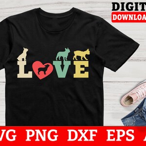 Love Frenchie Svg, French Bulldog Svg, Dog Svg, Frenchie Cut Files - Files For Cricut, Instant Download