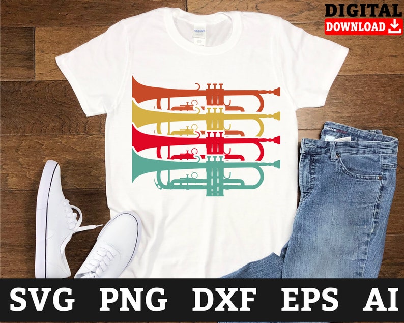 Retro Trumpet Svg Files Trumpet Player Svg Music Cricut - Etsy