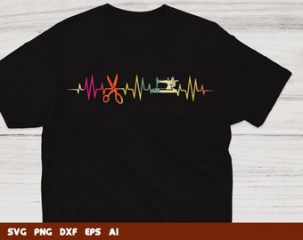 Sewing Heartbeat Svg - Sewing Machine Cut File - Quilting and Crafting Design for Cricut and Silhouette