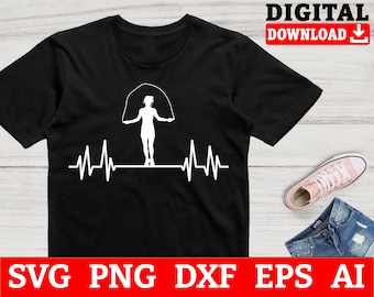 Jump Rope Exercise SVG: Cricut-Ready Commercial Use Files (Digital Download)