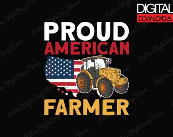 Fiero agricoltore americano PNG SVG: design patriottico del trattore (download digitale)
