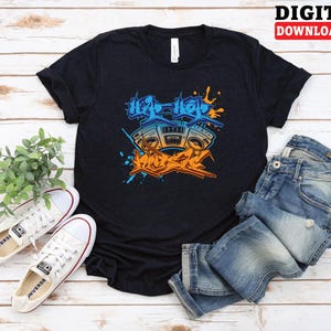 Hip Hop Music Graffiti PNG, Boombox Street Art Sublimation Design, Urban DJ Digital File for Rappers and Music Lovers - Digital Download