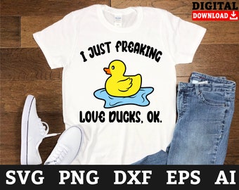 I Love Ducks SVG File: Rubber Duck Cricut Design (Digital Download)