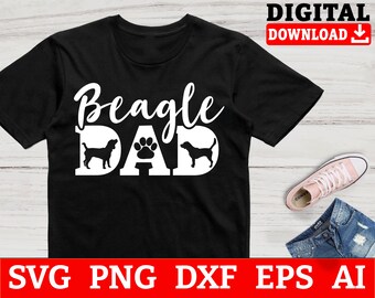Beagle Dad SVG-bestanden: hondenliefhebber Cricut ontwerp (digitale download)