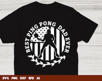 Il miglior papà di sempre che gioca a ping pong in formato SVG, design del ping pong (uso commerciale)