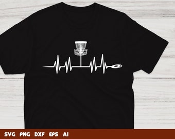 Heartbeat Disc Golf SVG: file vettoriale pronto per Cricut (uso commerciale)