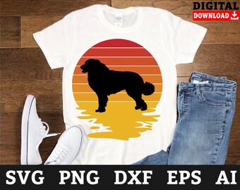 Retro Great Pyrenees Dog SVG – Cricut Cut Files (Digital Download)