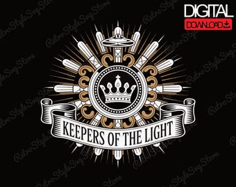 Keepers of the Light Freemason PNG, Masonic Symbol Crown Design, Brotherhood Lodge Artwork, Square Compass Digital Download