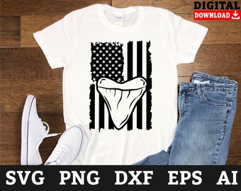 American Flag Shark Tooth SVG: Patriotic Clipart (Digital Download)