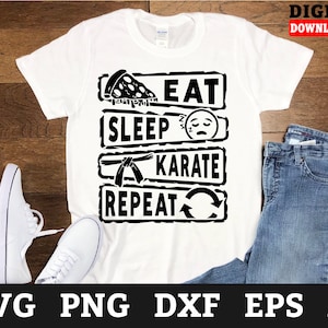 Eat Sleep Karate Repeat Karate Svg Files - Black Belt Svg, Karate Cricut Svg, Svg Files For Cricut