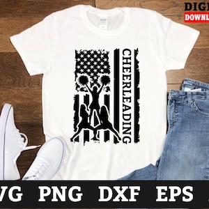 Amerikaanse vlag cheerleading Svg - Cheer Cut-bestand - Cheerleader ontwerp voor Cricut en Silhouette