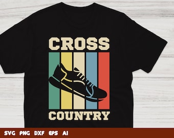 Retro Cross Country Runner SVG: Design di atletica leggera (download digitale)
