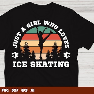 Retro Just A Girl Who Loves Ice Skating svg, figure skating svg,ice skates svg,ice skater svg, Svg Files For Cricut,Files For Commercial Use