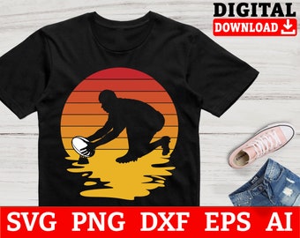 Retro Rugby Player SVG Files for Cricut (Digital Download)