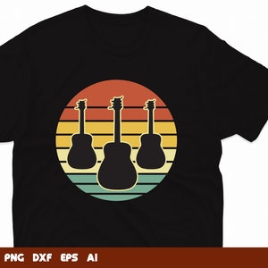 Retro Guitar Svg, music svg, guitar silhouette, guitar pick svg, acoustic guitar svg, Svg Files For Cricut,Files For Commercial Use