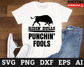 File SVG di Bull Riding: design Cricut per rodeo (download digitale)