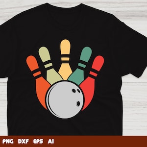 Retro Bowling Pins Svg, bowling clipart, bowling ball svg, bowling cut file, Svg Files For Cricut,Files For Commercial Use
