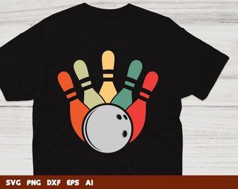 Retro Bowling Pins SVG: Clipart Cut File (Commercial Use)