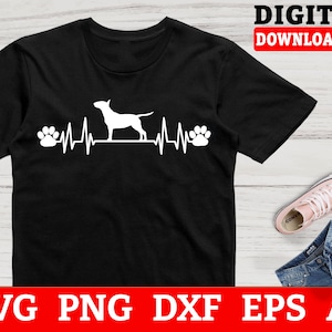 Bullterrier hjärtslag SVG: Cricut-klara vektorfiler (digital nedladdning)