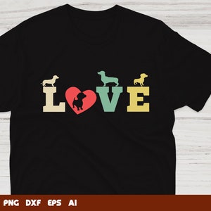 Love Dachshund Svg, dachshund svg, dog svg, dachshund clipart,Svg Files For Cricut,Files For Commercial Use
