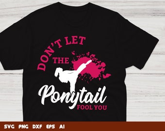 Karate Girl SVG: Ponytail Martial Arts Cut File (Digital Download)