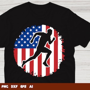 American Flag USA Patriotic Running Svg, runner svg, marathon svg, run svg, Svg Files For Cricut,Files For Commercial Use