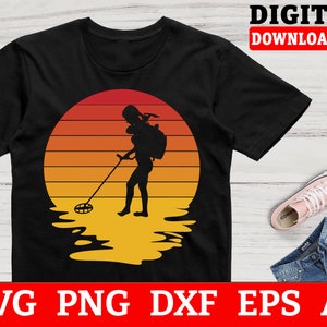 Retro Metal Detecting SVG Files: Treasure Hunt Clipart (Digital Download)