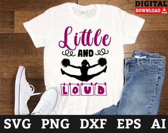 Cheerleading SVG-filer: Liten och högljudd cheerleader-design (digital nedladdning)