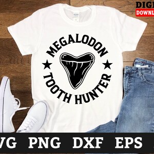Megalodon Tooth Hunter Shark Tooth Svg Files - Shark Svg, Shark Teeth Cricut Svg, Svg Files For Cricut