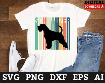 Retro Schnauzer SVG Files: Dog Puppy Cricut Cut Files (Digital Download)