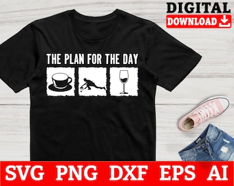 Funny Curling SVG: The Plan For The Day Clipart (Digital Download)
