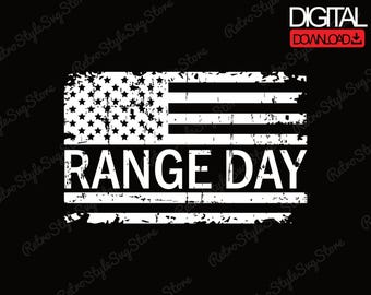 Range Day PNG Distressed USA Flag Shooting Design Tactical Gun Shirt File Digital Download