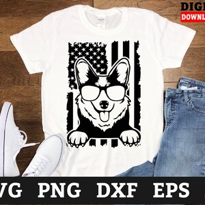 American Flag USA Patriotic Corgi Svg Files - Corgi Dog Svg, Dog Cricut Svg, Svg Files For Cricut
