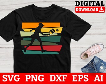 Retro Pickleball Player SVG: Cricut Cut-bestand (digitale download)